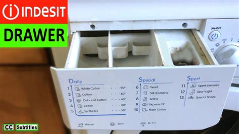 indesit washing machine drawer instructions